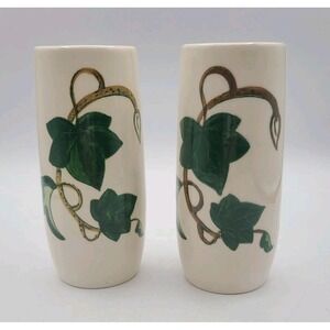 Vtg Metlox Poppytrail California Hand Painted Ivy Tumblers Set of 2